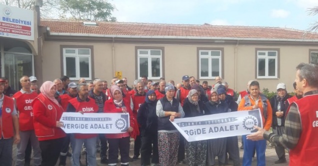 Keşan'da belediye çalışanları 'vergide adalet' mücadelesinde
