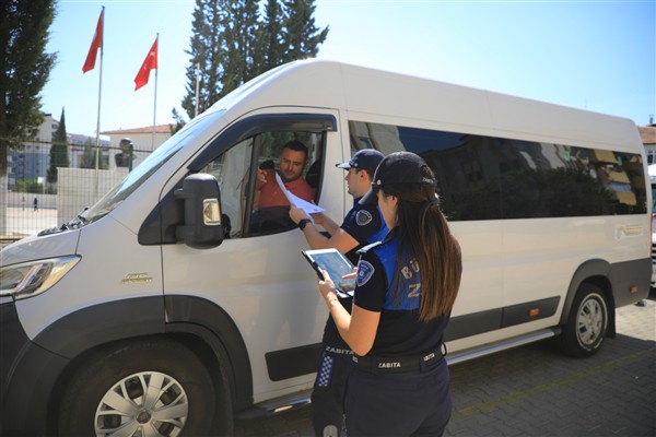 Muğla Büyükşehir Belediyesi'nden okul servis araçlarına denetim